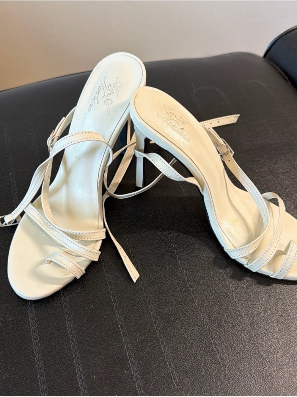 Women's Strappy Slingback Heels in Cream